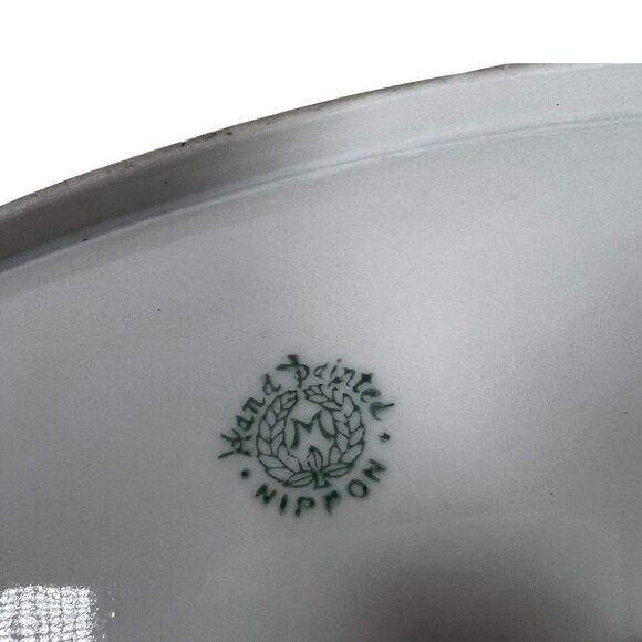 Antique Hand Painted Nippon Oval Gold Gilt Dresser Tray Handles Victorian Server - Picture 3 of 4